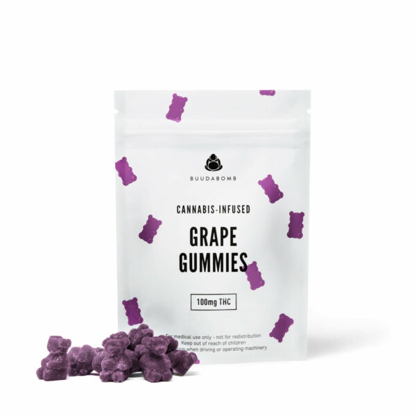 Buudabomb – Grape Gummies 100mg THC | Crystal Cloud 9 Canada
