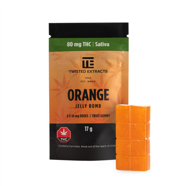 Twisted Extracts – Orange Jelly Bomb – Sativa – 80mg THC | Crystal Cloud 9 Canada