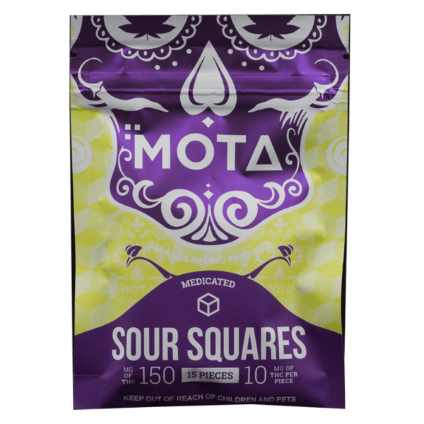 MOTA Edibles – Sour Squares – 150mg THC | Crystal Cloud 9 Canada