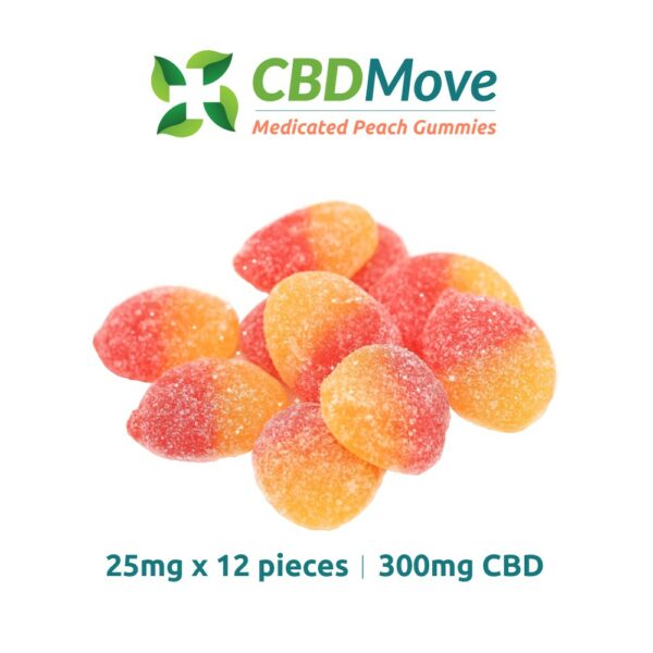CBD Move – CBD Gummies – Vegan Peaches – 100mg | Crystal Cloud 9 Canada