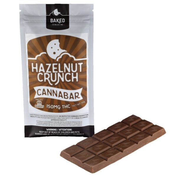 Baked Edibles – Chocolate Bar – Hazelnut Crunch 150mg THC | Crystal Cloud 9 Canada