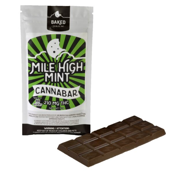 Baked Edibles – Mile High Mint Cannabar 210mg THC | Crystal Cloud 9 Canada