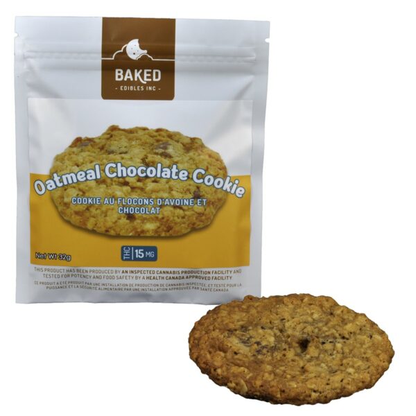 Baked Edibles – Cookie – Oatmeal Chocolate 15mg THC | Crystal Cloud 9 Canada