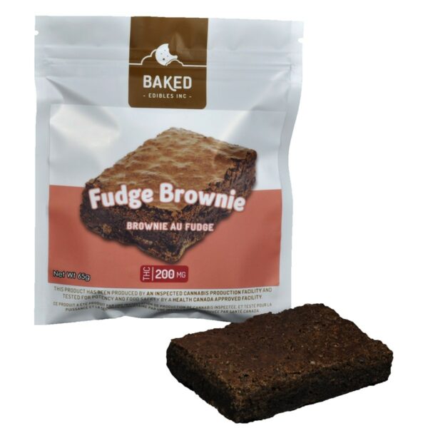 Baked Edibles – Fudge Brownie 200mg THC | Crystal Cloud 9 Canada
