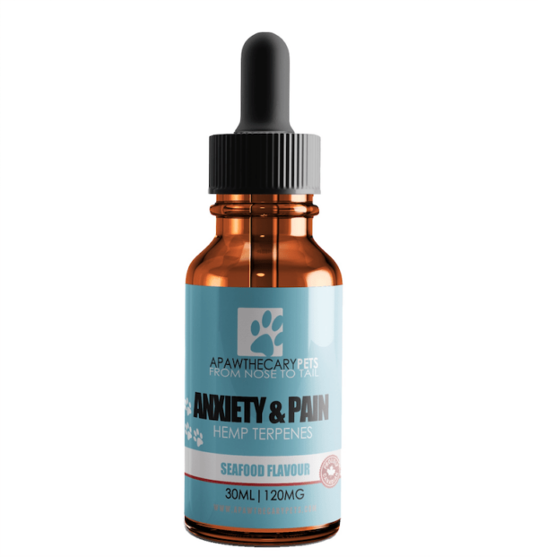 Apawthecary Pets – Anxiety & Pain Tincture – Seafood Medley Flavour 120mg | Crystal Cloud 9 Canada