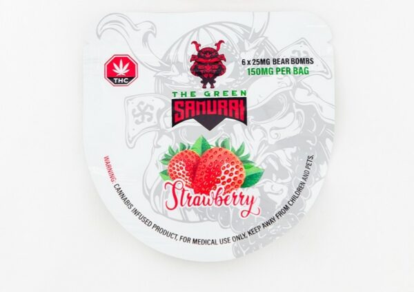 The Green Samurai – Strawberry Gummies – 150mg | Crystal Cloud 9 Canada