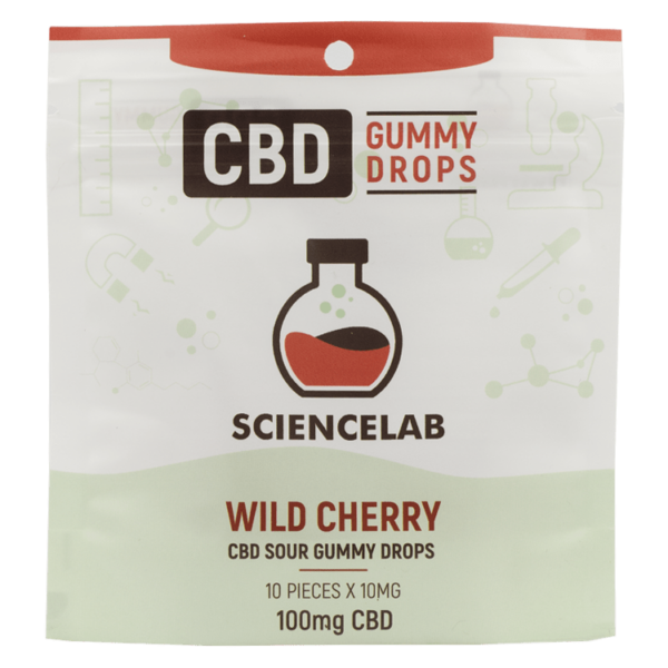 Sciencelab – CBD Sour Gummy Drops – Wild Cherry 100mg CBD | Crystal Cloud 9 Canada