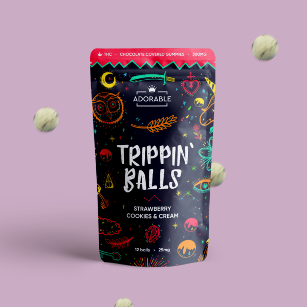 Adorable – Trippin’ Balls – Strawberry Cookies & Cream – 300mg | Crystal Cloud 9 Canada