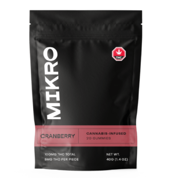 Mikro – THC Gummies – 100mg THC – Cranberry | Crystal Cloud 9 Canada