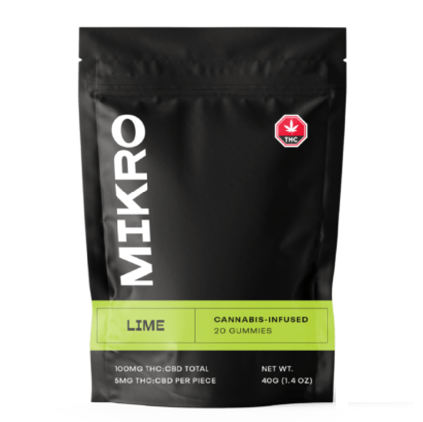 Mikro – 1:1 THC/CBD Gummies – 100mg – Lime | Crystal Cloud 9 Canada