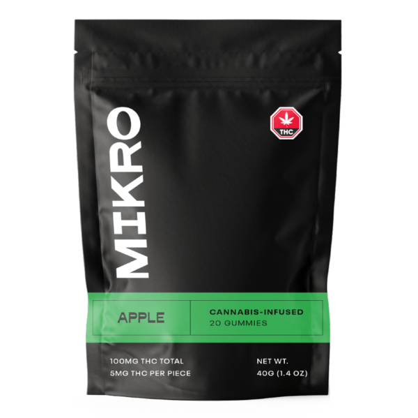 Mikro – THC Gummies – 100mg THC – Apple | Crystal Cloud 9 Canada