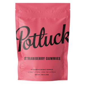 Potluck Extracts – Strawberry Gummies – 200mg THC | Crystal Cloud 9 Canada