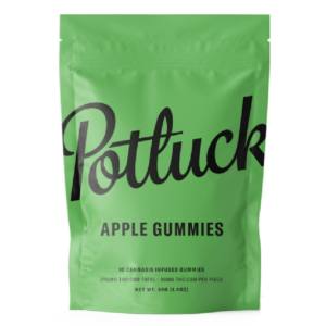 Potluck Extracts – Apple Gummies (1:1) – 100mg THC / 100mg CBD | Crystal Cloud 9 Canada