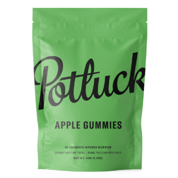 Potluck Extracts – Apple Gummies (1:1) – 100mg THC / 100mg CBD | Crystal Cloud 9 Canada