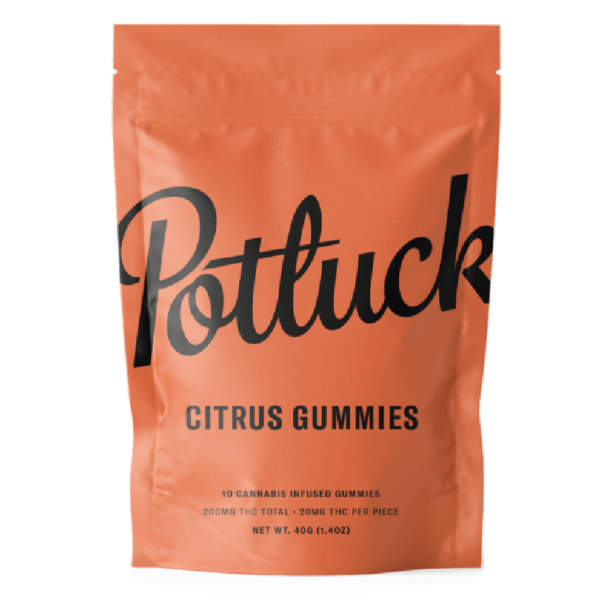 Potluck Extracts – Citrus Gummies – 200mg THC | Crystal Cloud 9 Canada