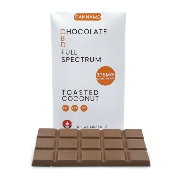Cannamo – Full Spectrum CBD Chocolate – 375mg – Toasted Coconut | Crystal Cloud 9 Canada