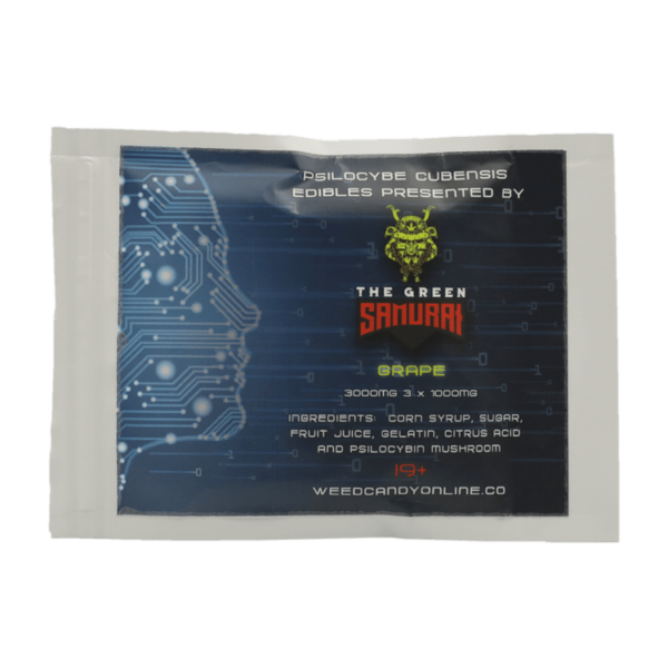 The Green Samurai – Shroom Gummies – Grape – 3g | Crystal Cloud 9 Canada