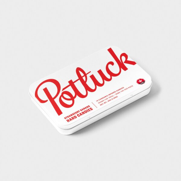 Potluck – Hard Candy – Strawberry Banana- 300mg THC | Crystal Cloud 9 Canada
